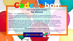 snor herfst Bedankt Productpagina Cadeaubon A5 fotokalender liggend | Jubelkalender.nl